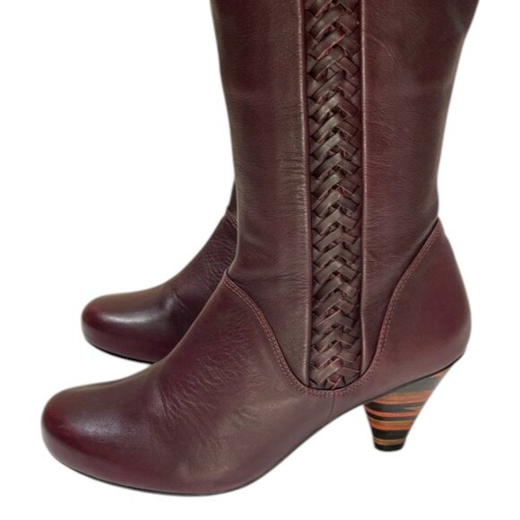 J Shoes Burgundy Wine Leather Knee-High Boot - Picture 6 of 11